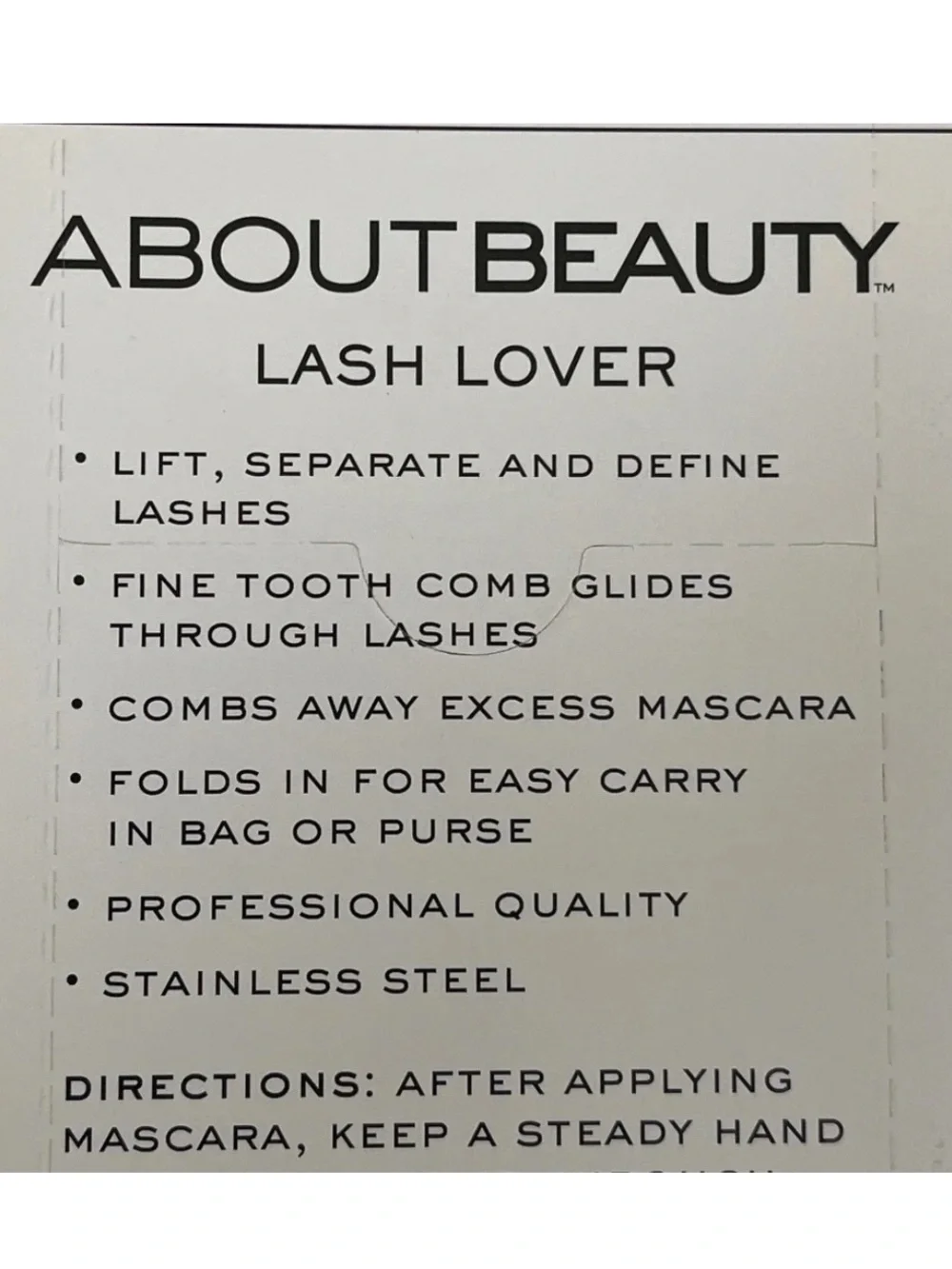 NEW About Beauty Lash Lover Folding Eyelash Comb, 2-count